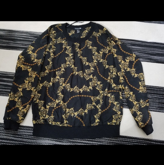 Forever 21 Tops - 4 for $30 Black and gold forever 21 pullover